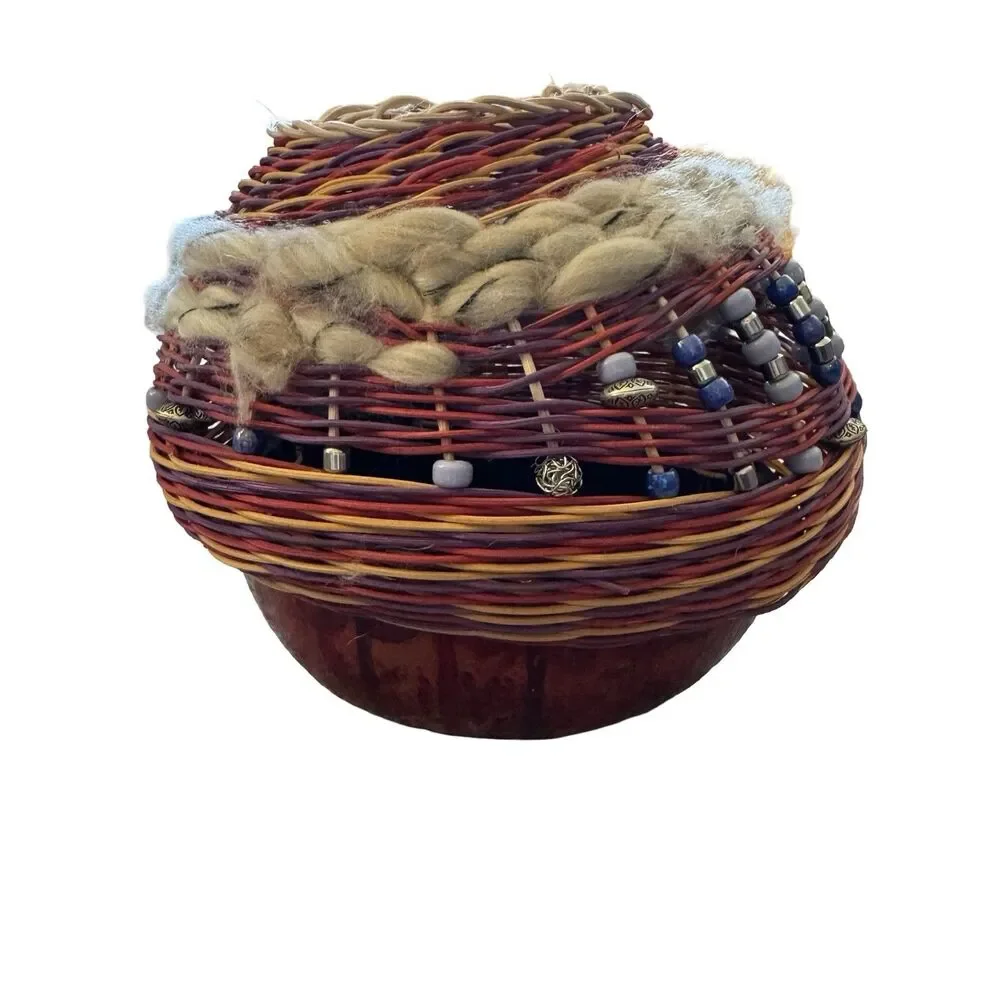 Vintage African Bead Gourd Unique Collectable Music‎ Mexico Beautiful